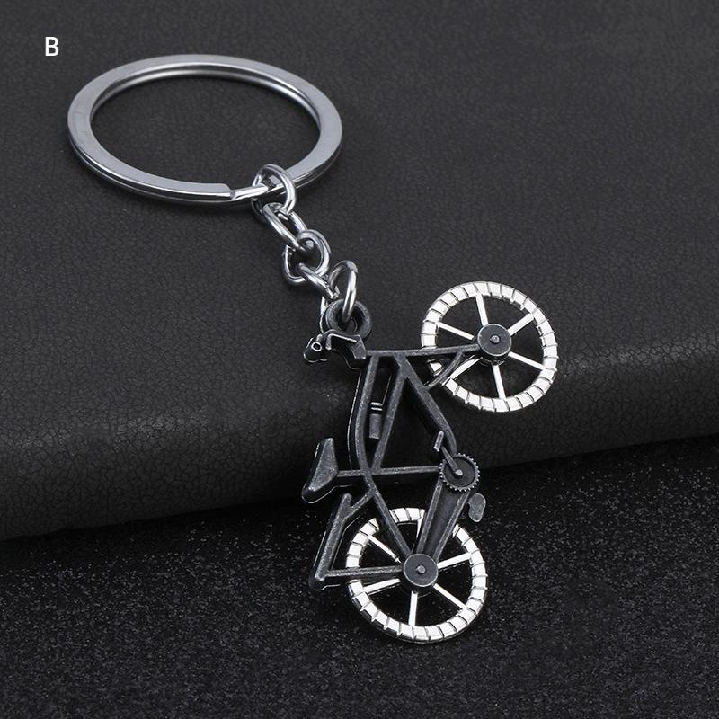 3D Three-Dimensional Metal Bicycle Keychain Backpack Keyring Personalization Adventure Badge Key Chain Ring Gift