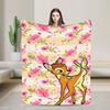Cartoon Deer  Bambi Blankets  Fleece Funny Breathable Throw Blankets for Bed Sofa  Winter