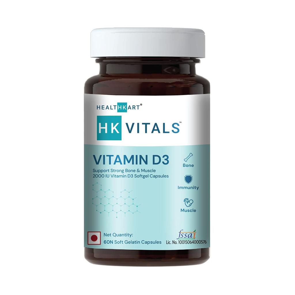 Витамин Д3 (60 кап, 2000 IU), Vitamin D3, HealthKart