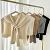 Korean Neck Guard Scarve  Solid Color Woman's Knitted Warm Shawl Winter Wool Blouse Shoulders Fake Collar Cape Knotted Scarf