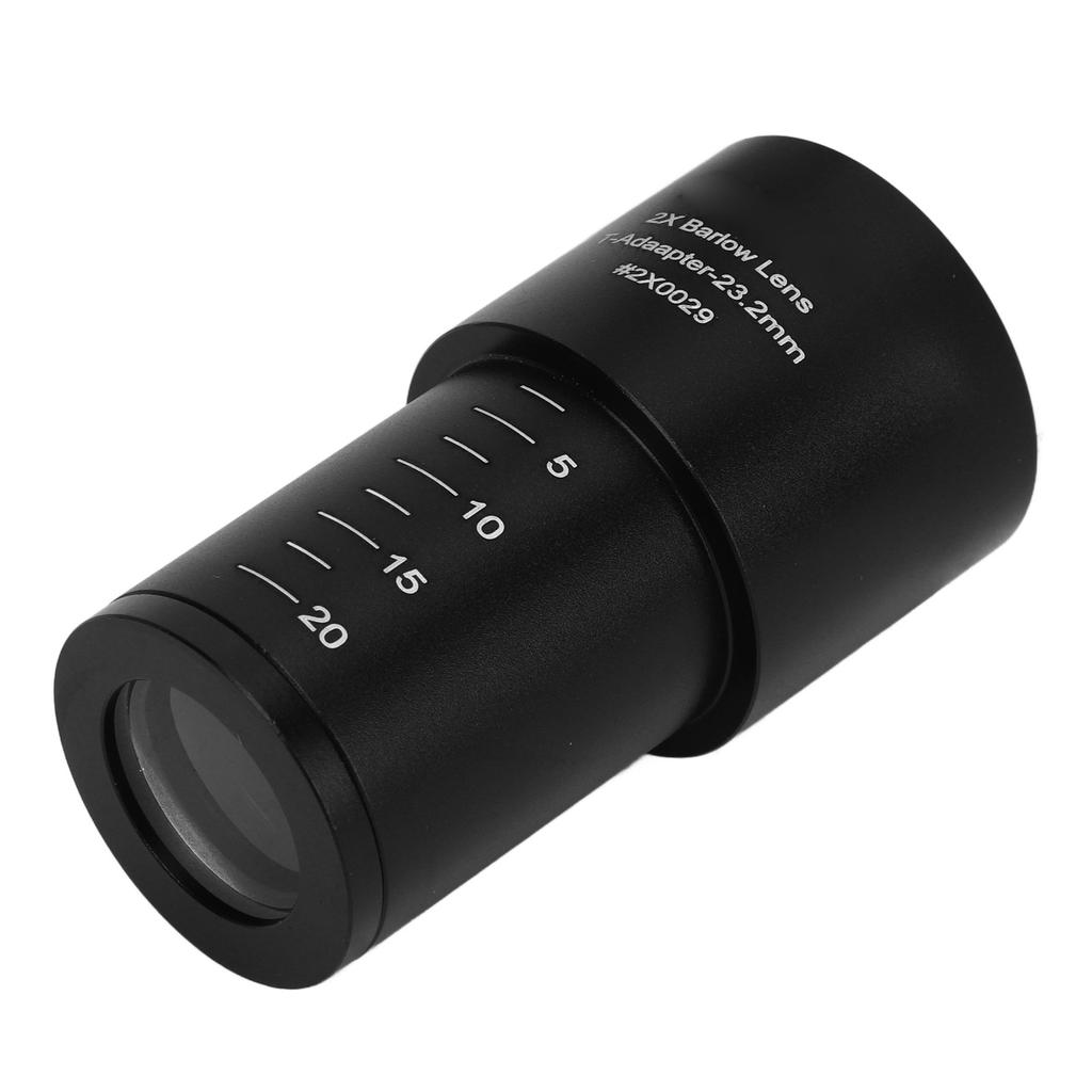 2X Multiplier Eyepiece Lens 23.2mm Universal Aluminum Alloy Body Microscope Objective Lens for Biological Microscope