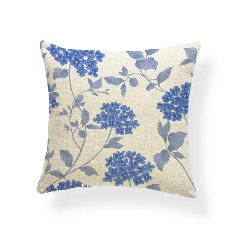 Красивый Набор Подушек с Растениями Цветок Роза Орхидея Нарцисс Украшение для Гостиной Спальни Наволочка Льняная Наволочка 45x45см
