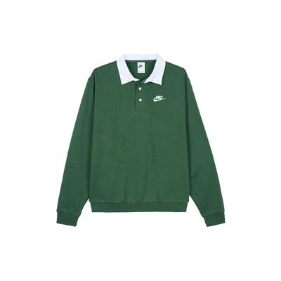 Мужские футболки-поло Club Fleece Colorblock с длинным рукавом, елово-зеленые DX0538-323