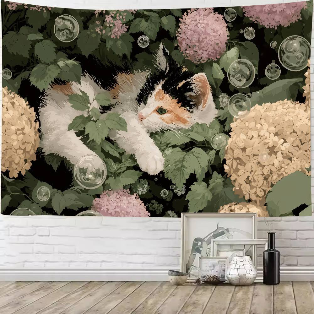 Big Kawaii CAT Tapestry bedroom dormitory anime wall hanging girl atmosphere home decoration