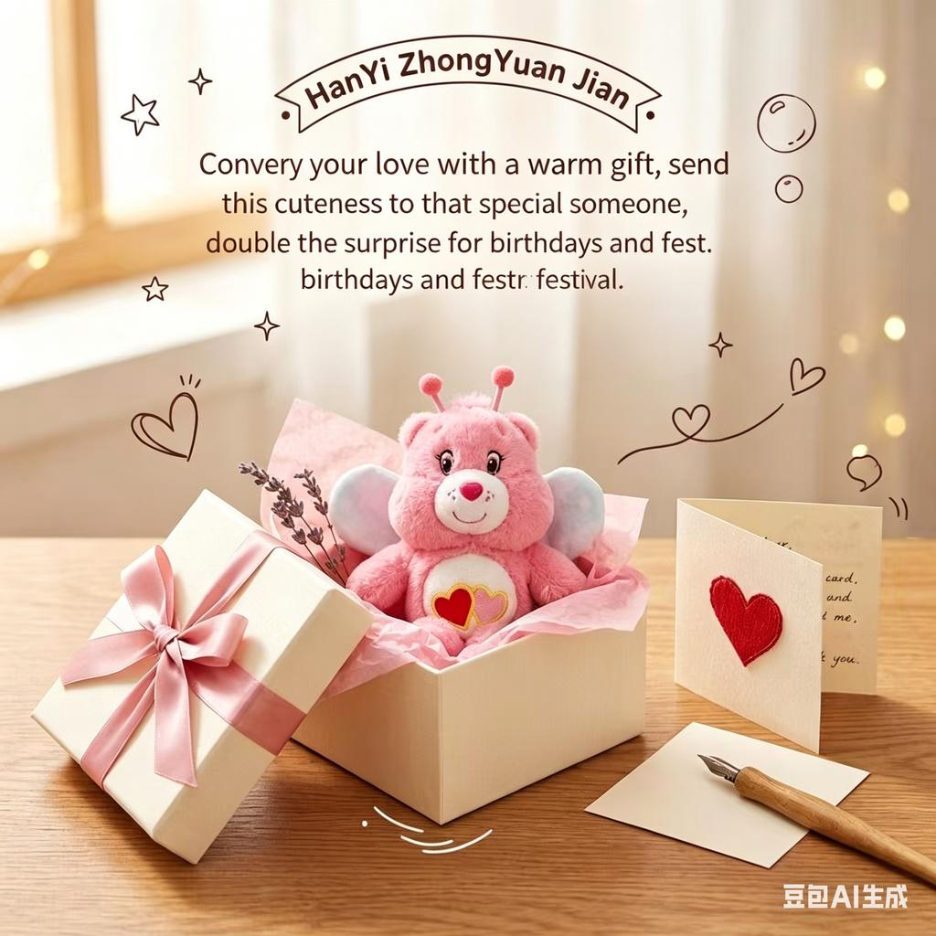Genuine Care Bears 15cm Party DecorationInsect Series Plush Toy Pendant Stuffed Doll Bag Charm Cartoon Keychain Birthday Gift
