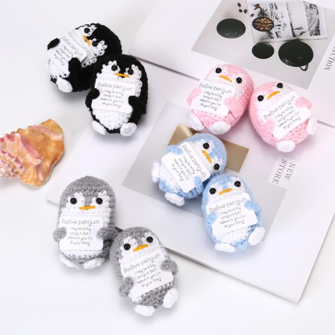 Милая кукла-пингвин эмодзи креативные вязаные куклы ручной работы позитивная энергия эмоциональные игрушки подарки на день рождения праздник