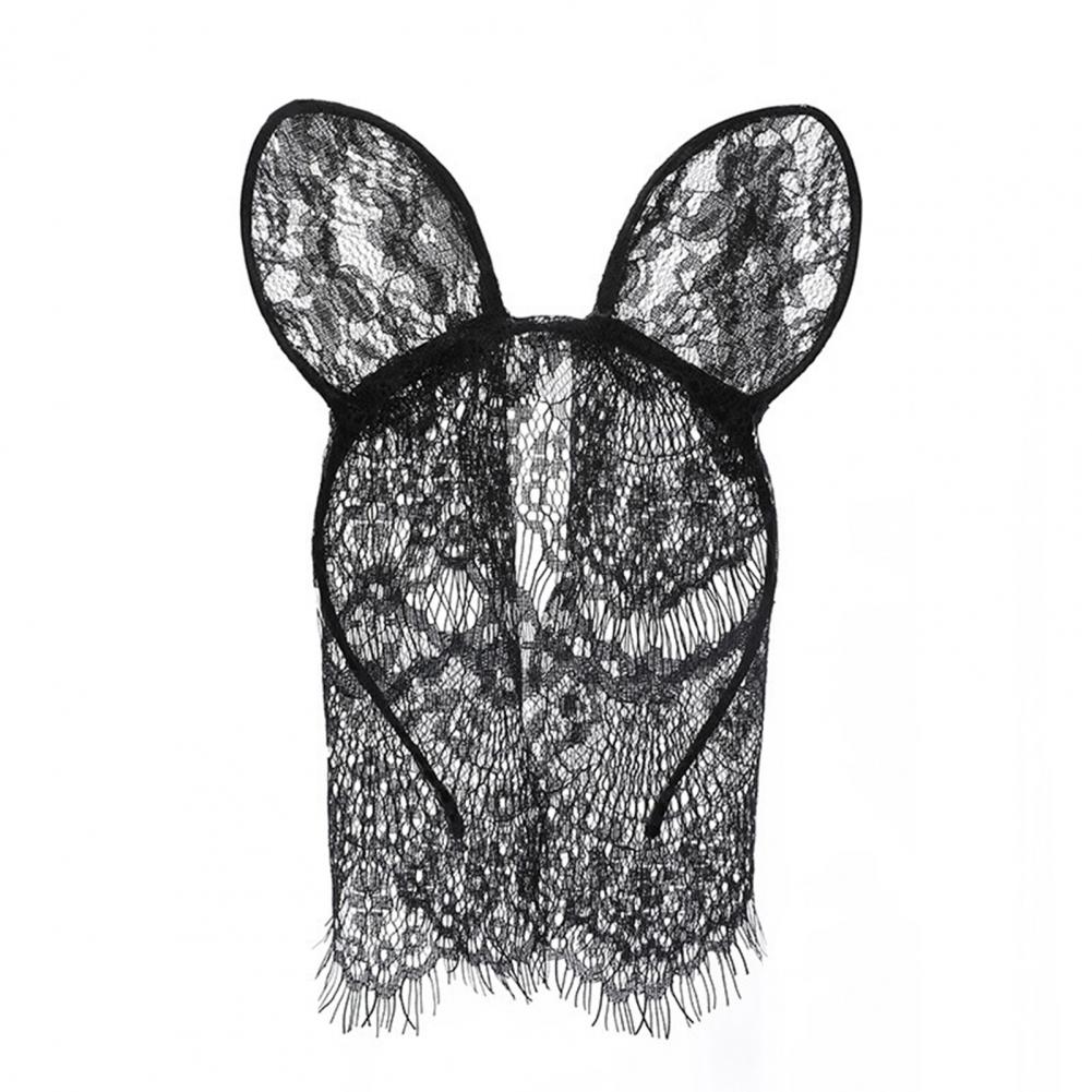 Costume Masks Women Eyewear Lace Hair Hoop Sexy Thin Veils Design Cat Ear Pure Color Girls Headband for Party