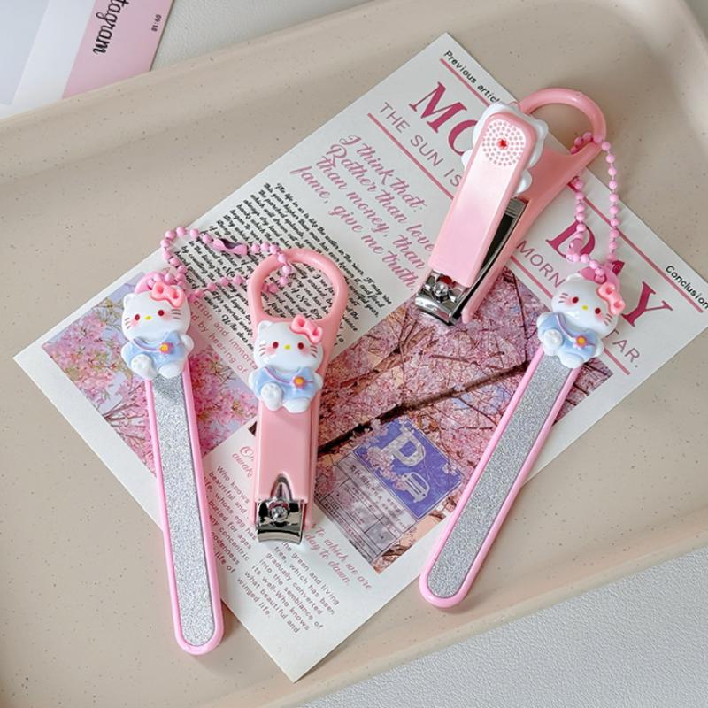 Sanrio Милый Hello Kitty Маникюрные кусачки для ногтей На открытом воздухе Дома Удобные Маникюрные кусачки для ногтей Студентка Офисная Девушка Сердечко Кусачки для ногтей Kawaii