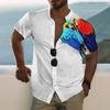 Men's 3D Parrot Printed Shirt Button Up Shirt Casual Shirt Summer Shirt Short Sleeved Daily Vacation Clothing