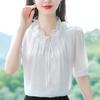 Women's Summer Solid Colour Design Temperament Top Beautiful Elegant Commuter Blouse