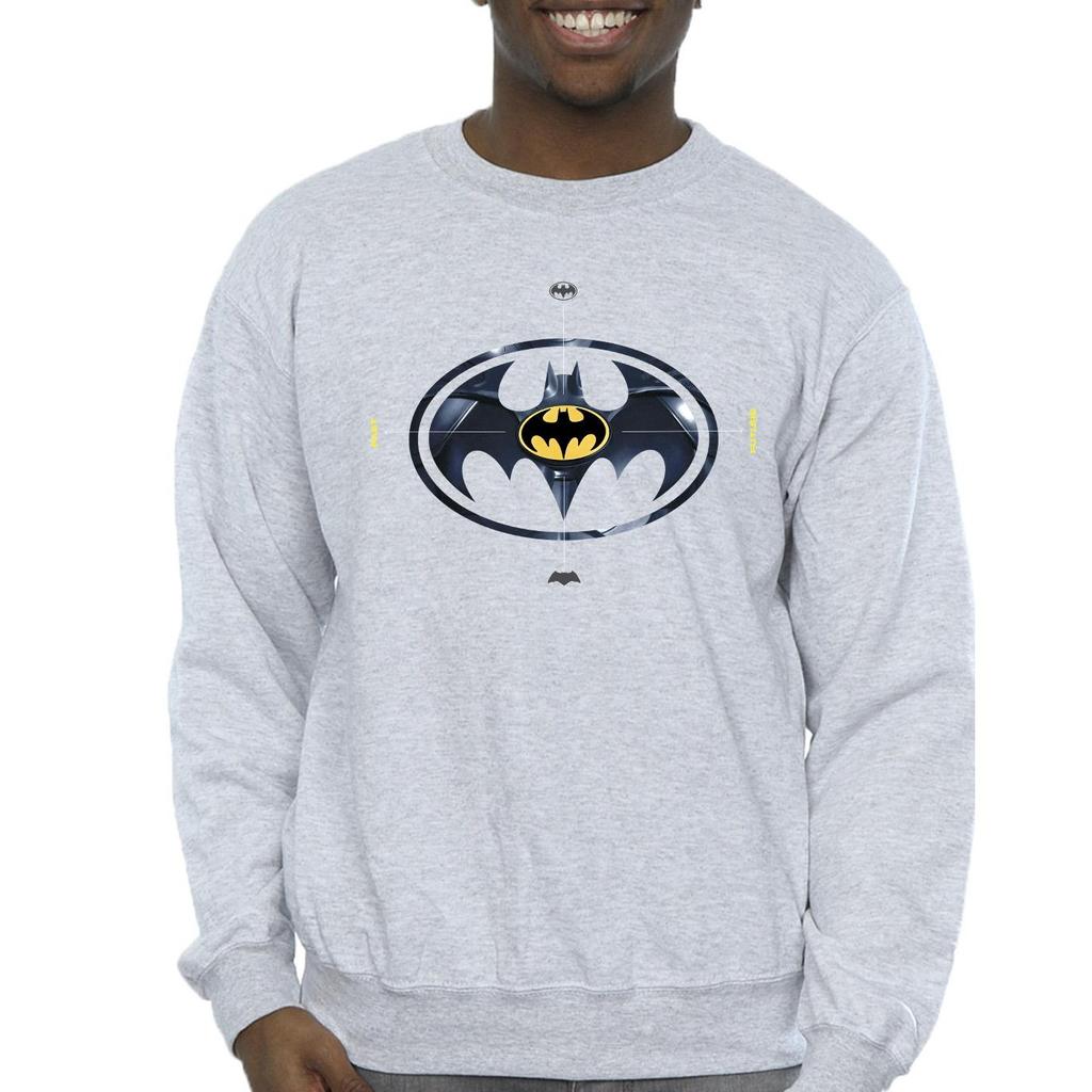DC Comics Mens The Flash Batman Metal Logo Sweatshirt