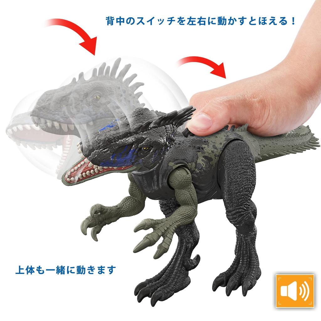 Mattel Jurassic World Action Roaring Dryptosaurus HLP15 Figure [Length Approx. 29.5cm] [Ages 4+]