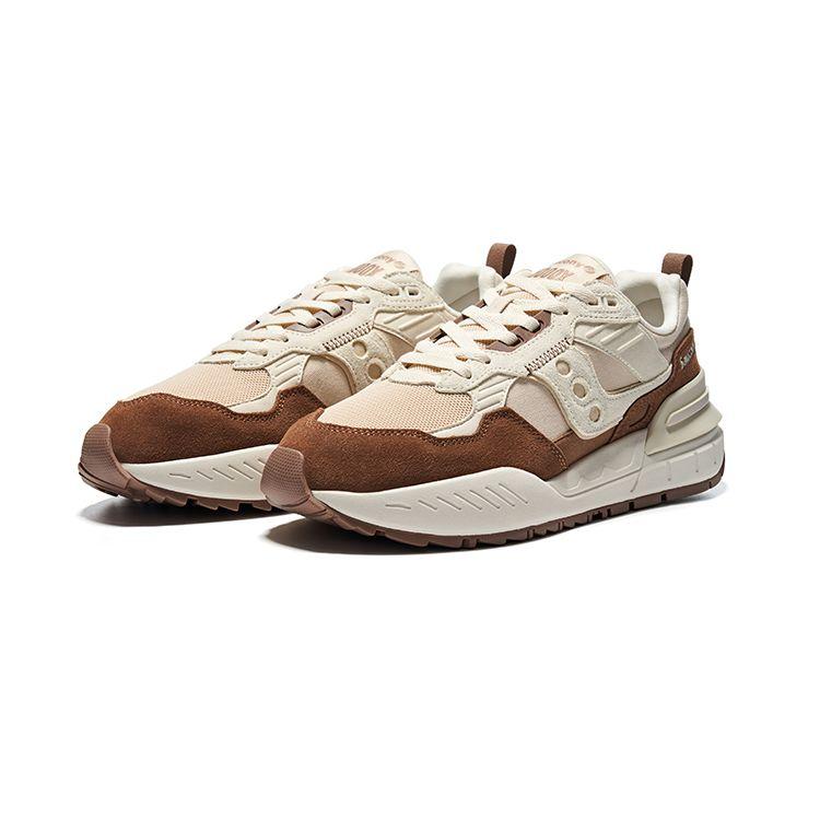 SAUCONY Shadow 5000 Универсальные Удобные Нескользящие Прочные Легкие Кроссовки с Низким Верхом для Повседневной Носки и Бега Унисекс Бежевый Коричневый S79037-8