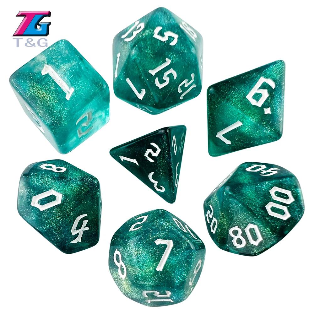 DND Dice RPG Dice Удивительные цвета, смешивание, фэнтези, эффект звездного света, уникальные стили ретро-шрифтов для карточных игр