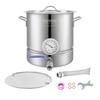 VEVOR Stainless Steel Kettle, 18.9 L Brewing Pot, Tri Ply Bottom for Beer, Brew Kettle Pot, Home Brewing Supplies Includes Lid, Handle, Thermometer