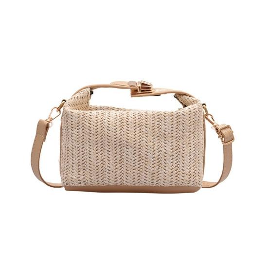 Женская сумка с соломенным плетеным регулируемым ремешком и ручкой, большая вместимость, контрастного цвета, дорожная сумка через плечо, женская сумка на плечо