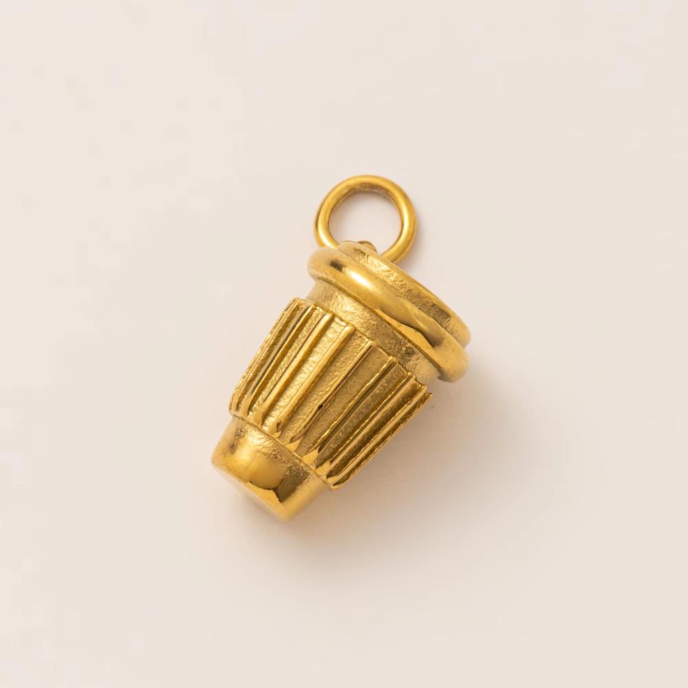 Нержавеющая сталь с покрытием 18K Золото, Гриб-подвеска для DIY-аксессуаров
