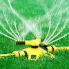Automatic Lawn Sprinkler 3-Arm Adjustable Garden Sprinkler 360-Degree Rotating Water Sprinkler Garden Hose Attachment for Lawn Irrigation Plant Garden