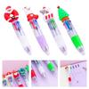 5PCS Festive Christmas Theme Ballpoint Pen Multicolor Pens With Ergonomic Grip Portable Writing Tools For Students