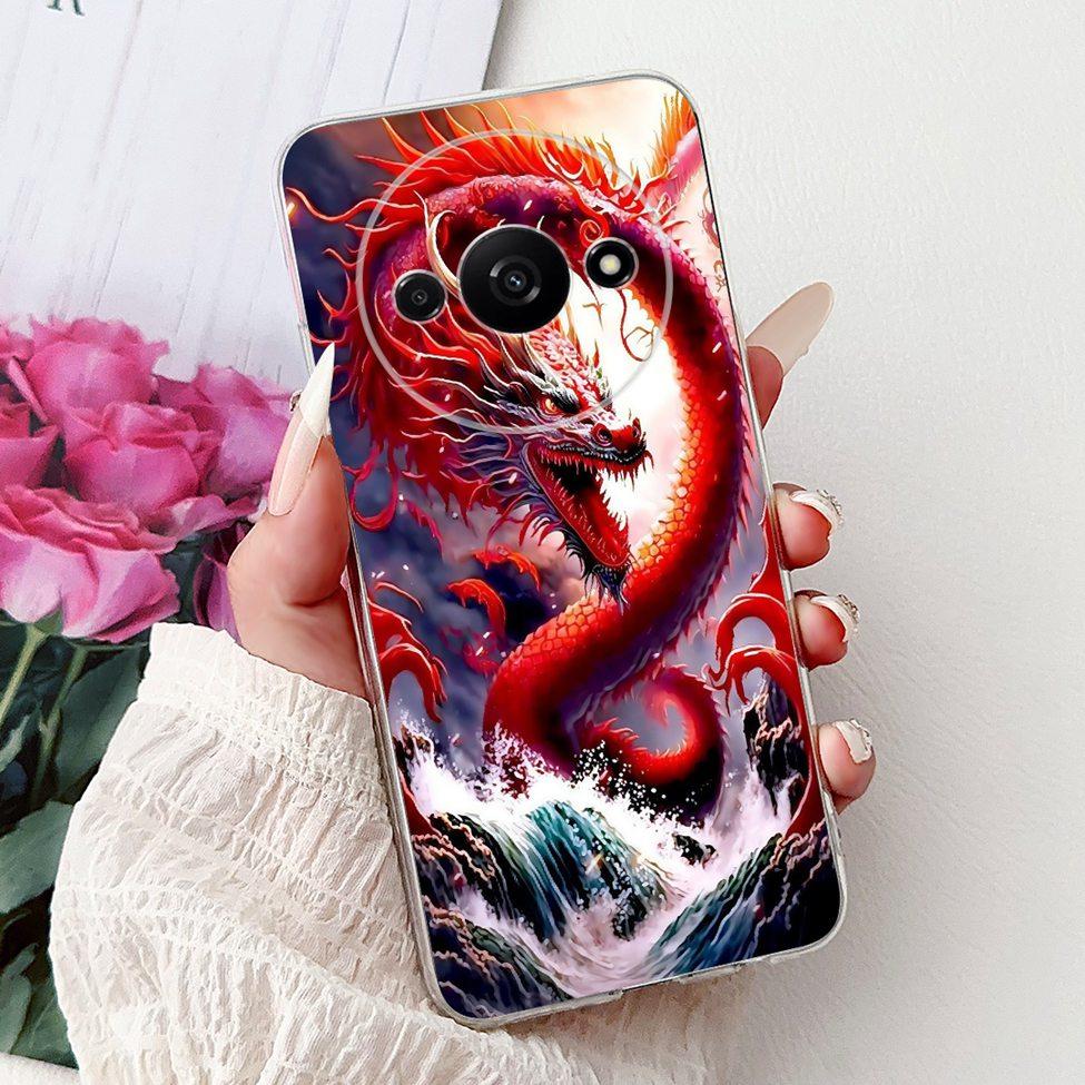Clear For Redmi A3 Case Fashion Luxury Cute Cartoon Funny Painted Back Cover For Redmi A3 4G Phone Case 23129RN51X 23129RN51H