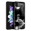 Милый Белый Чехол из Жесткого PC для Телефона Samsung Galaxy Z Flip 7 6 5 4 Черная Крышка для Galaxy Z Flip 3 Складной Фундас Оболочка