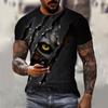 Мужские футболки летние топы с рисунком животных и тигра 3D-принтом футболки летние женские уличные модные футболки больших размеров мужская одежда