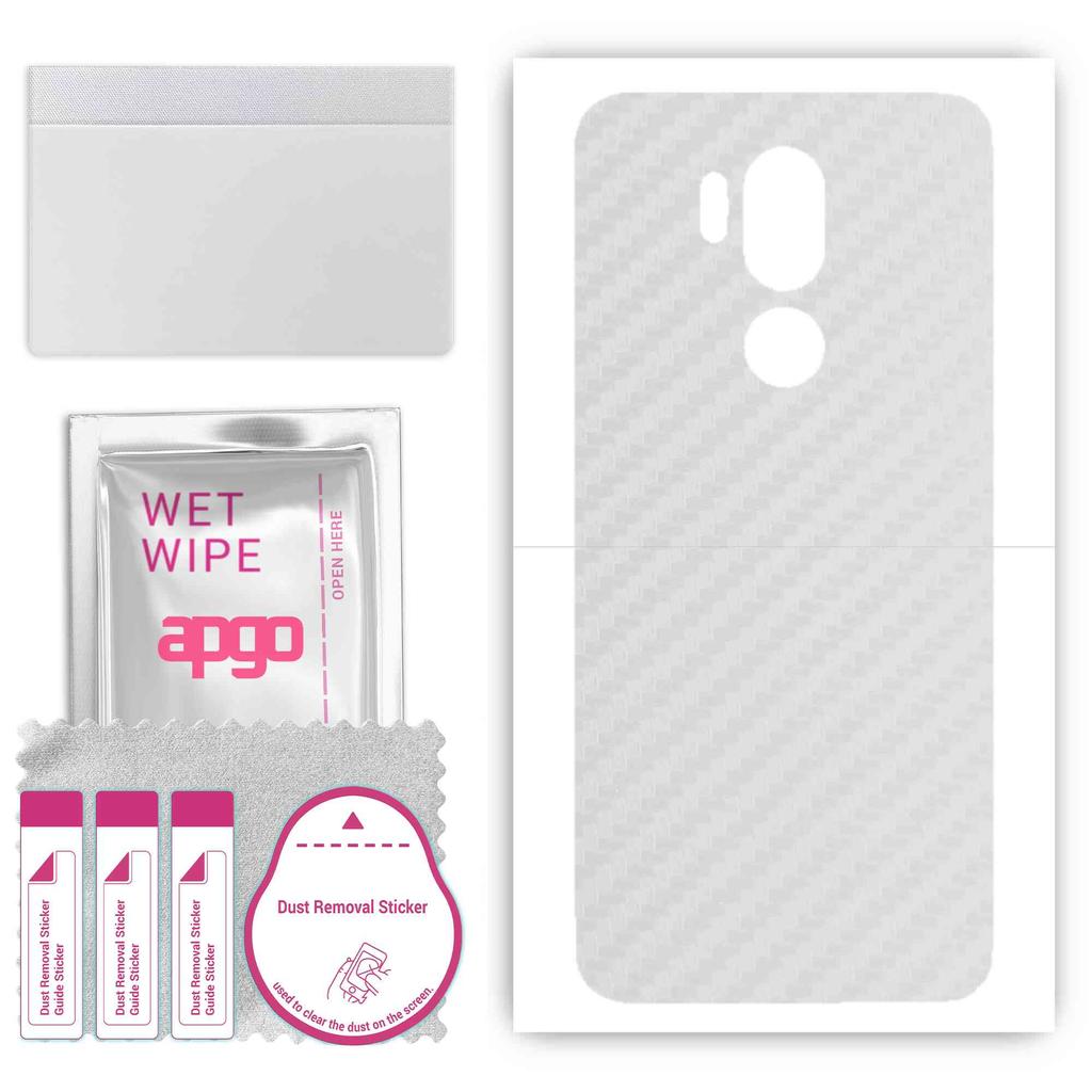 apgo Protective Skin Sticker for the Back Compatible with LG G7 ThinQ, Wrap Film, Foil, Vinyl - Pattern Transparent Carbon