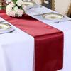 Luxury Solid Color Satin Table Runner Party Supply 275CM Table Cover Smooth Tablecloth Banquet