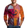 Men's Halloween Printed  Collar Three-Quarter Sleeve