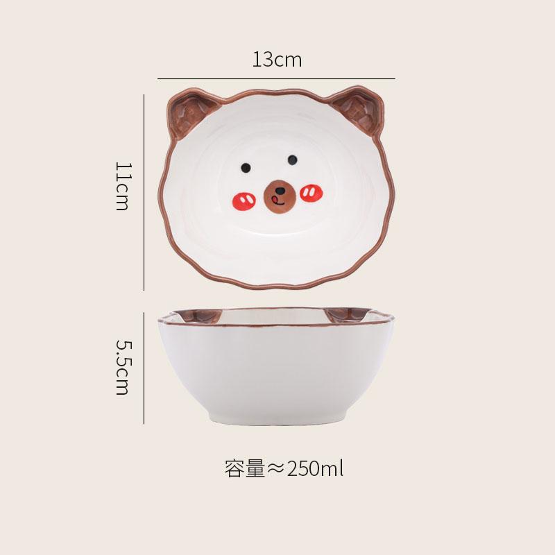 Cartoon Animal Shaped Ceramic Bowl Cute Breakfast Bowl Oat Bowl Yogurt Bowls Rice Bowls Soup Bowls Household Creative Tableware