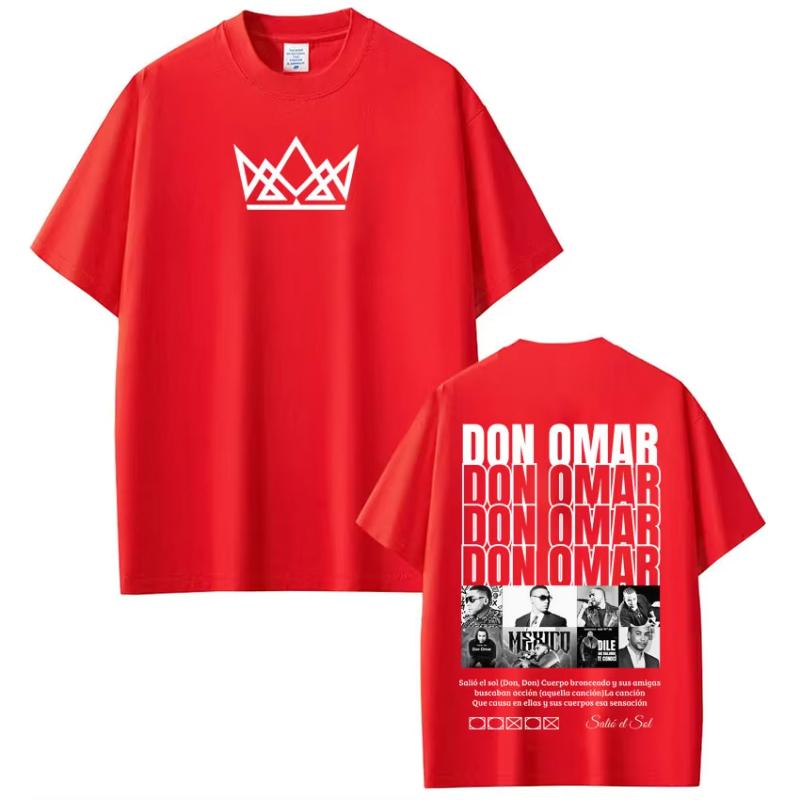 Rapper Don Omar Album Tour 2026 Print Tshirts Unisex Unisex Hiphop Tshirts Shortsleeved Loose Casual Cotton Tshirts Fan Gifts
