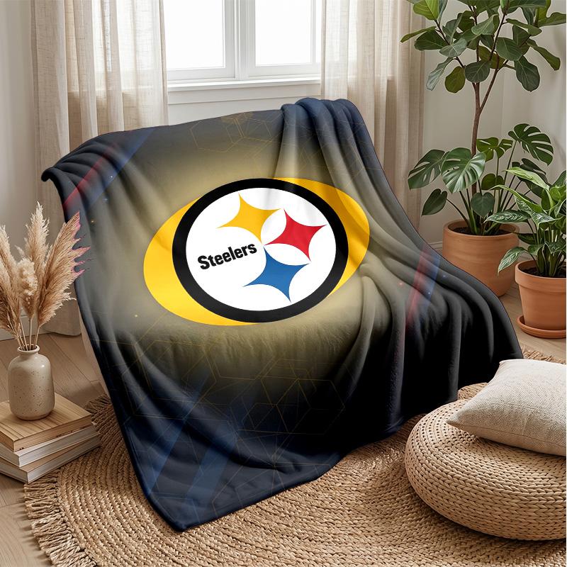 Pittsburgh Steelers Flannel Fleece Blanket Cozy Warm Throw Blanket For Couch Bed Travel All Season Use