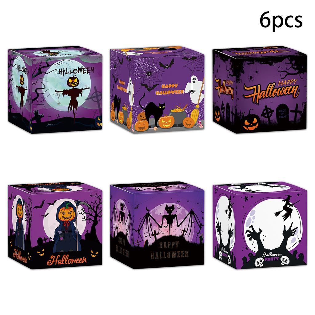 6pcs Halloween Candy Box Pumpkin Ghost Baking Cookies Gift Box Kids Favor Trick or Treat 2025 Happy Halloween Party Decoration