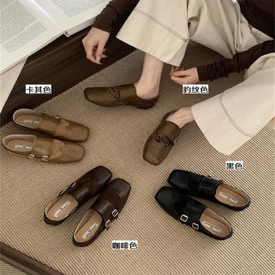 Плоские британские ретро резные маленькие кожаные туфли женские универсальные квадратный носок броги одинарные туфли леопардовый принт Мэри Джейн