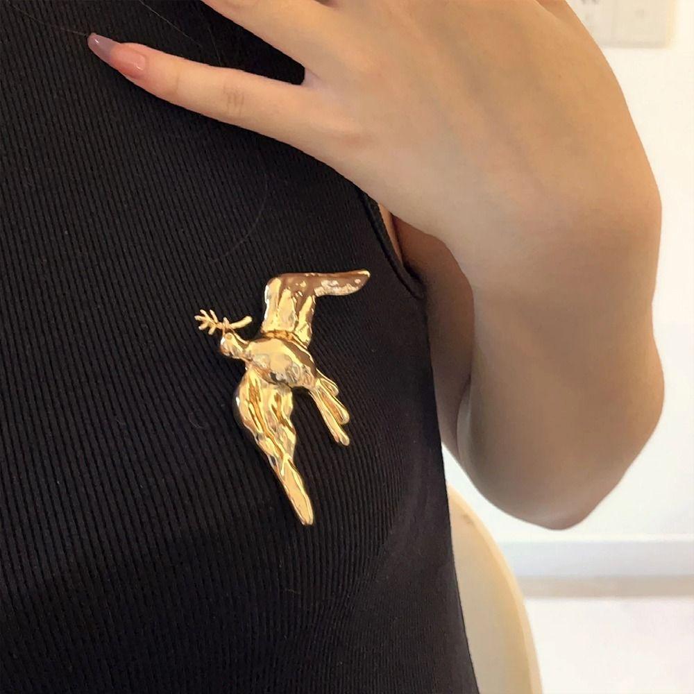 Элегантная брошь в виде оливковой ветви, винтажная брошь-корсет, брошь в виде голубя мира для вечеринки для женщин