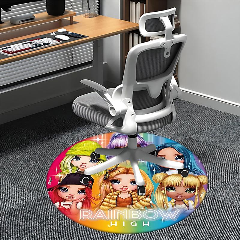 Rainbow High Dolls,Fashion Dolls Chair mat Round Rug Office carpet, Non slip, Suitable for Living Rooms, Bedrooms Decor 1205651a