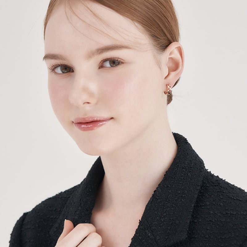 ELLE Jewelry 14K Square Space One-Touch Earrings ELGPEE552