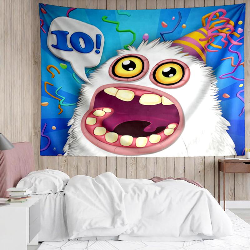 My-Singing-Monsters-Playground Print Tapestry, Backdrop, Easy Setup, Ideal for Bedroom, Office & Living Room, with Aesthetic Wall Hanging Decor.