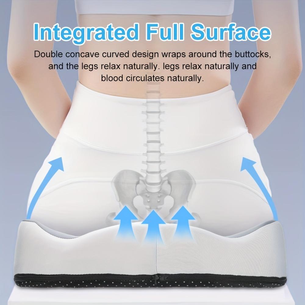 1An ergonomic memory foam coccyx support pad Designed specifically for office chairs, washable and provides a comfortable cushioned seat for