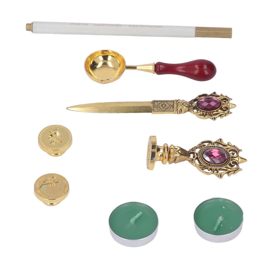 Wax Stamp Kit European Retro Stamp Hand Account Envelopes Paint Sealing Wax Kit Gift Earth Box Decoration