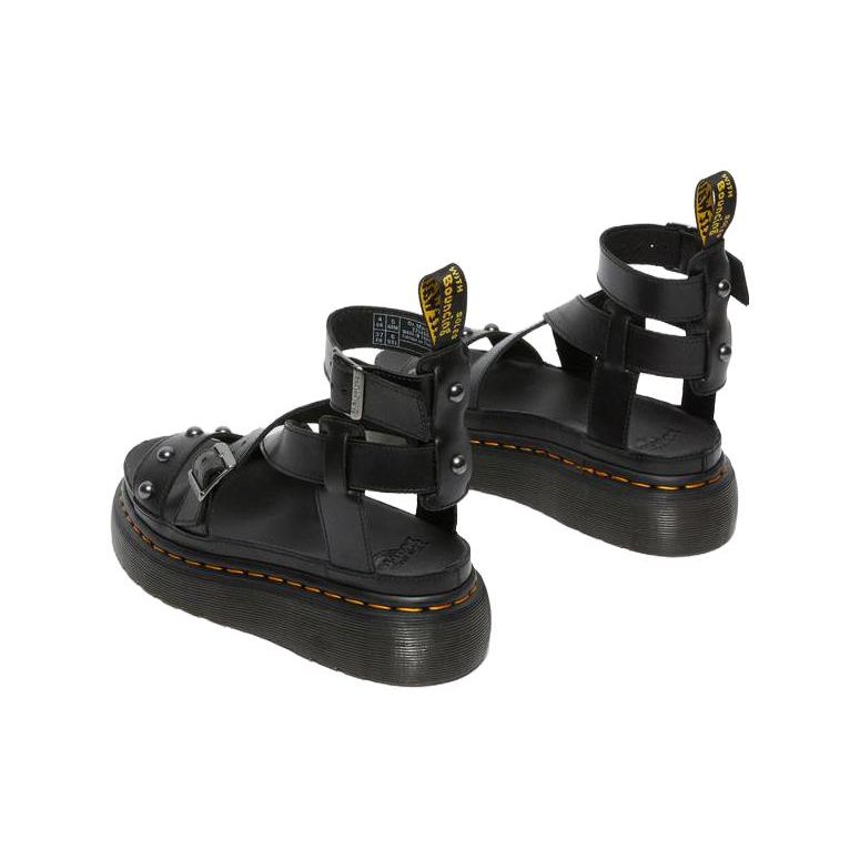 Dr. Martens Кожаные Сандалии на Толстой Подошве Простые Модные Сандалии Унисекс Черные 27569001
