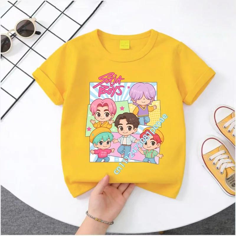 Kpop Охотники на демонов Детская футболка Женская с коротким рукавом Saja Мальчики Детская футболка Kpop Охотники на демонов Футболка Мальчики Девочки Семейная одежда