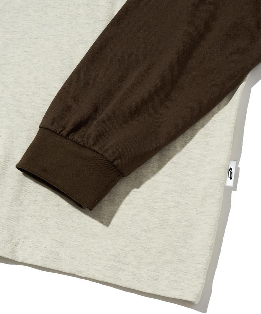 PAGESIISII Square Box Text Print Oversized Long Sleeve Brown