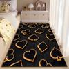 Golden Playing Card Symbols Carpet suitable as a non-slip mat for the living room or bedroom sofa