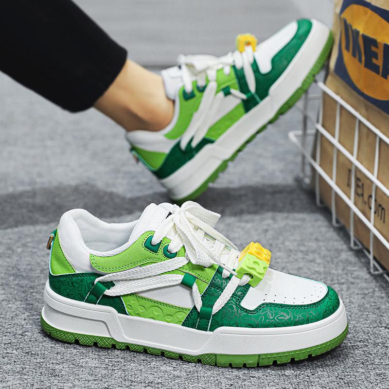 Универсальные по цвету шнурованные повседневные спортивные туфли студенческий тренд универсальные дышащие мужские кеды мужские вулканизированные туфли