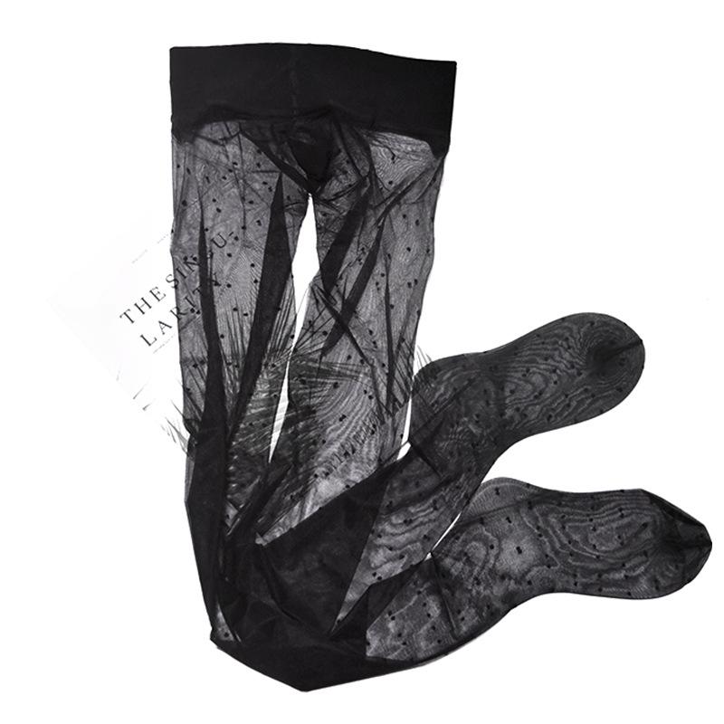 Ультратонкие чулки в горошек 512 иглы большого размера с формой стопы - Бесшовные, шелковистые, высокопрозрачные ластовица 360.