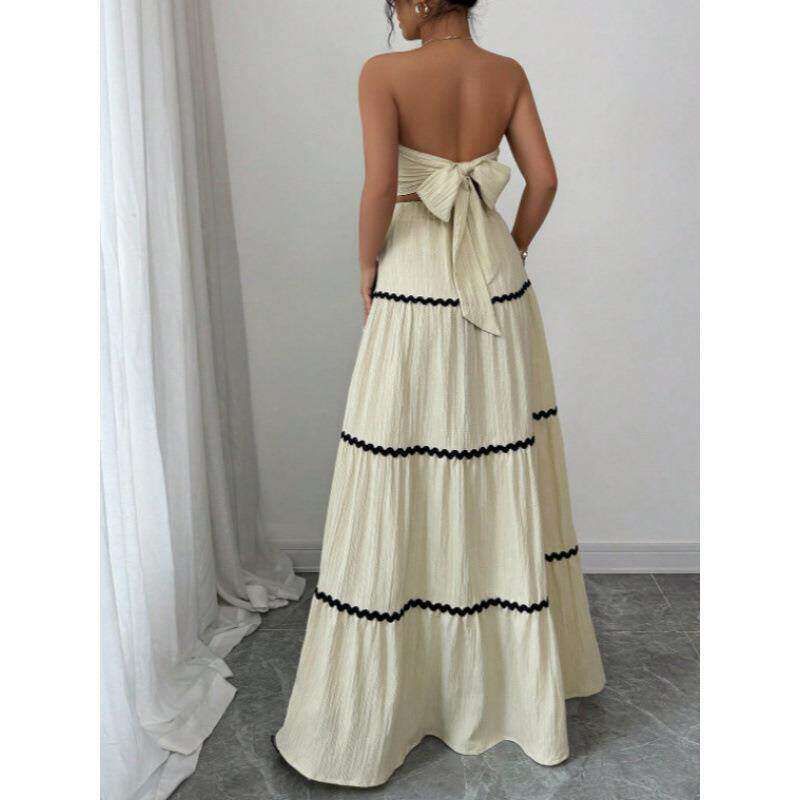 New Summer Strapless Lace Long Dress