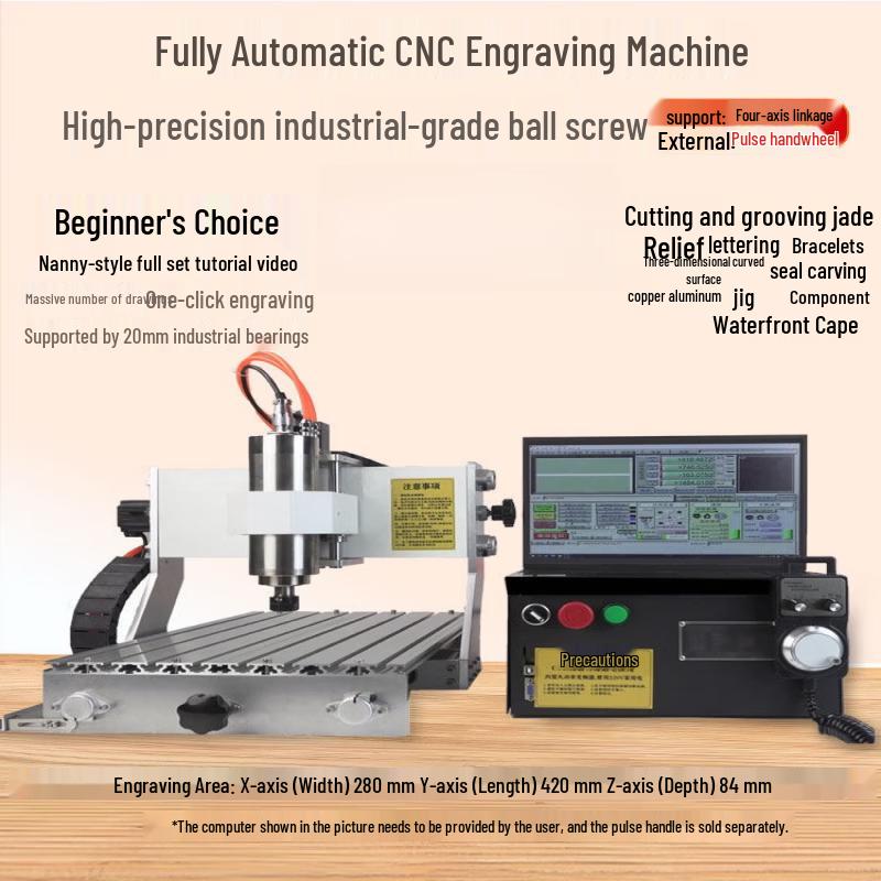 Yunduo Fully Automatic Desktop 4-Axis CNC Engraving Machine CN plug (adapter included)