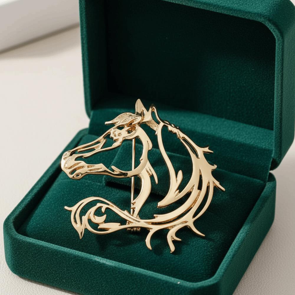 Простая полая брошь в виде лошади, цинковый сплав, новогодний цветок на грудь, зодиакальная лошадь, булавка, подарок