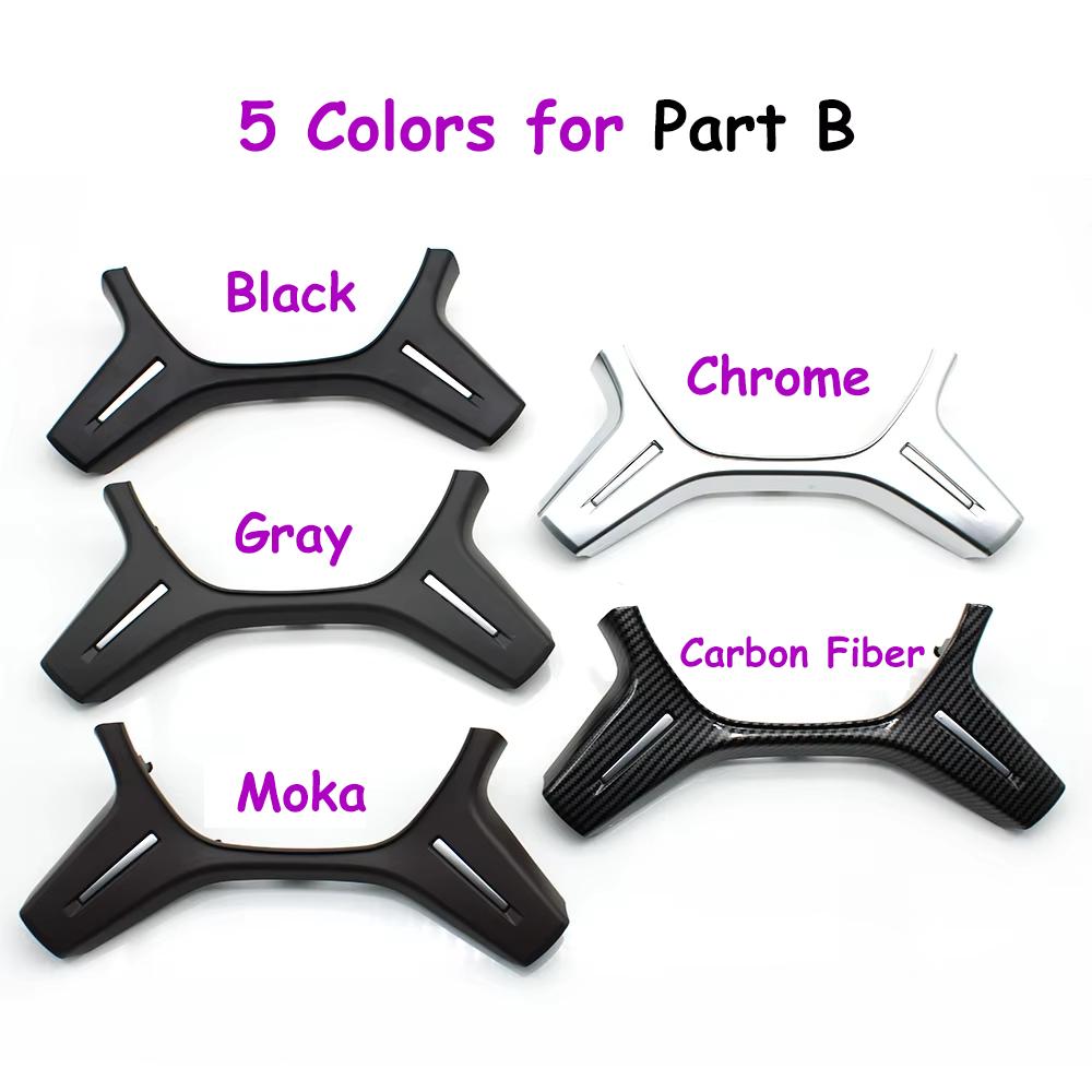 W204 W212 W166 W463 Car Steering Wheel Chrome Upper Cover Lower Trim Replacement For Mercedes Benz C E M ML GL GLS G Class